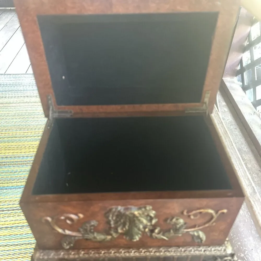 Decorative Wooden Chest 12”x9”x9”